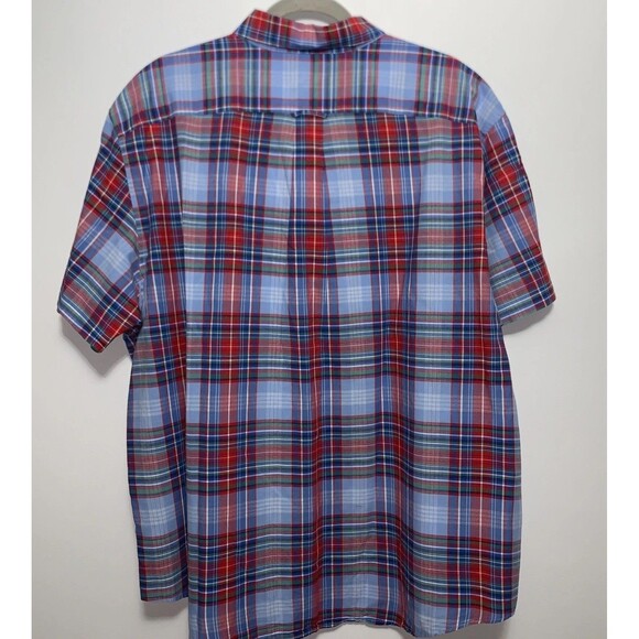 LANDS' END Shirts Short Sleeve Button Down Cotton Size XXL Lot of 3 Plaid - Picture 10 of 12